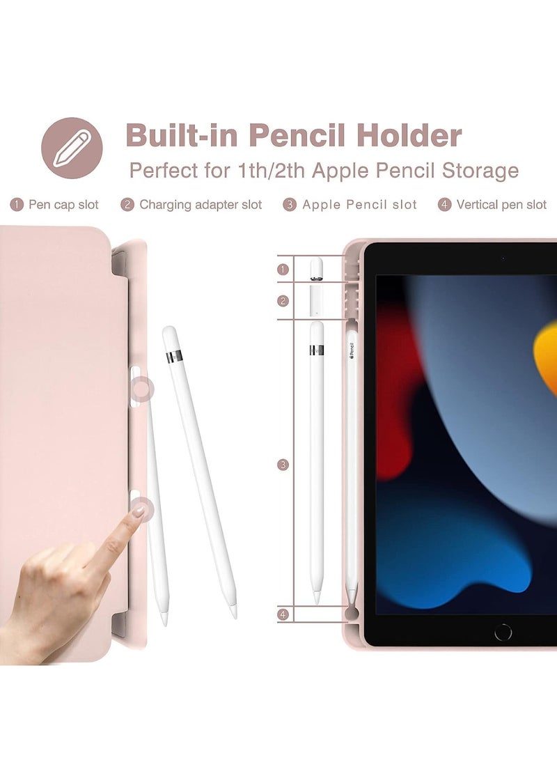 ELTRAZONE iPad 10.2 Case - Compatible with iPad 9th, 8th, and 7th Generation - Auto Wake & Sleep Cover with Pencil Holder (Pink) - Image 3