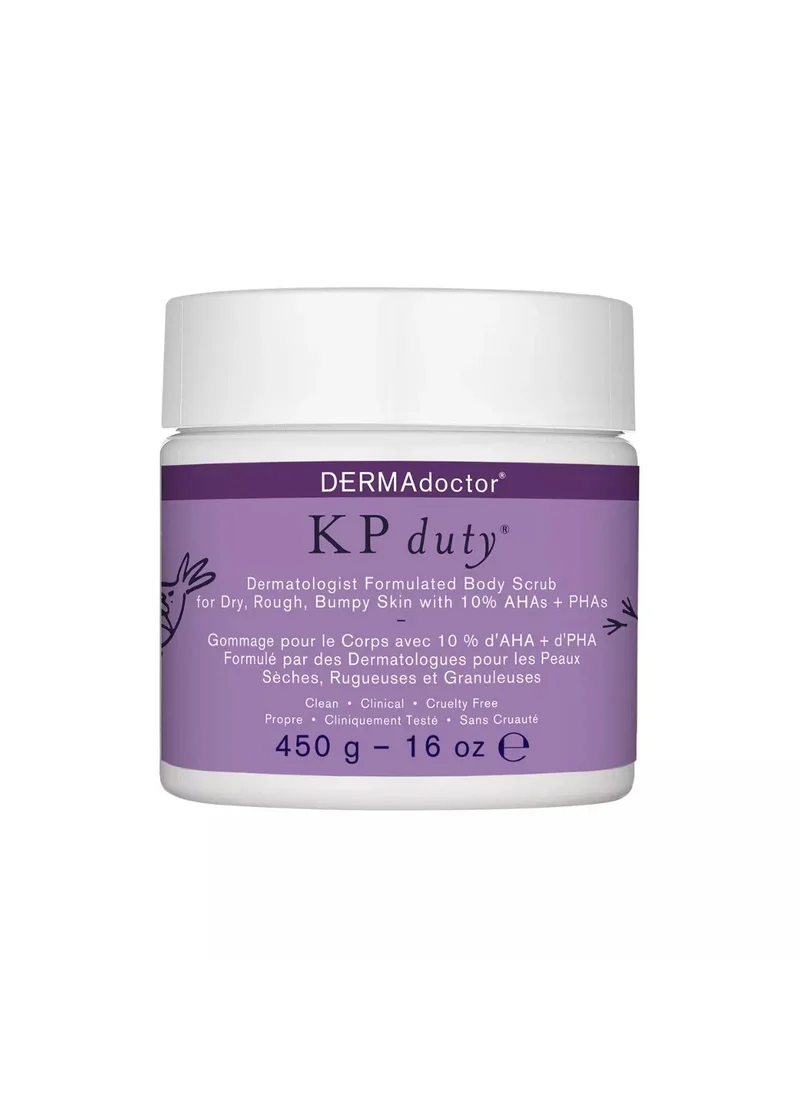 DERMAdoctor KP Duty Exfoliating Body Scrub for Dry, Rough Skin & Keratosis Pilaris with 10% AHAs + BHAs 473 mL