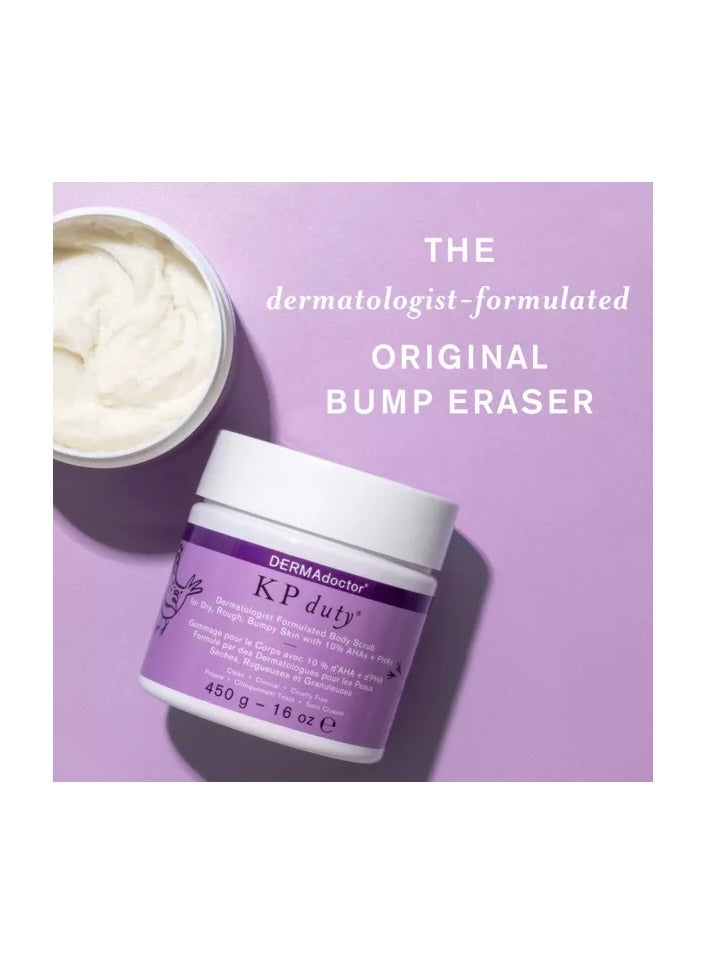 DERMAdoctor KP Duty Bump Eraser Body Scrub Dermatologist Formulated Exfoliant 10% AHAs + PHAs 450g - Image 2
