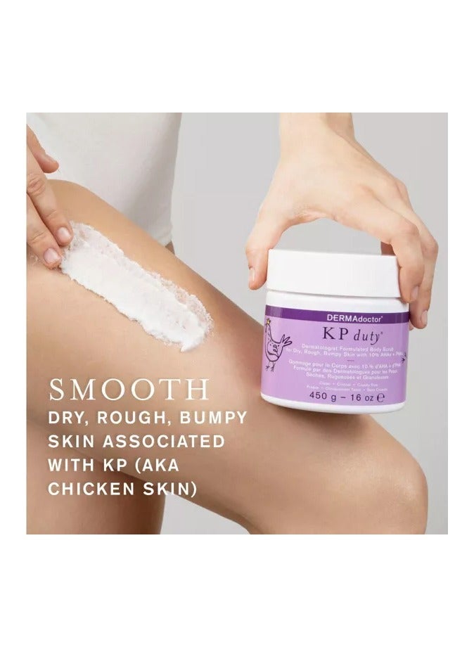 DERMAdoctor KP Duty Bump Eraser Body Scrub Dermatologist Formulated Exfoliant 10% AHAs + PHAs 450g - Image 3