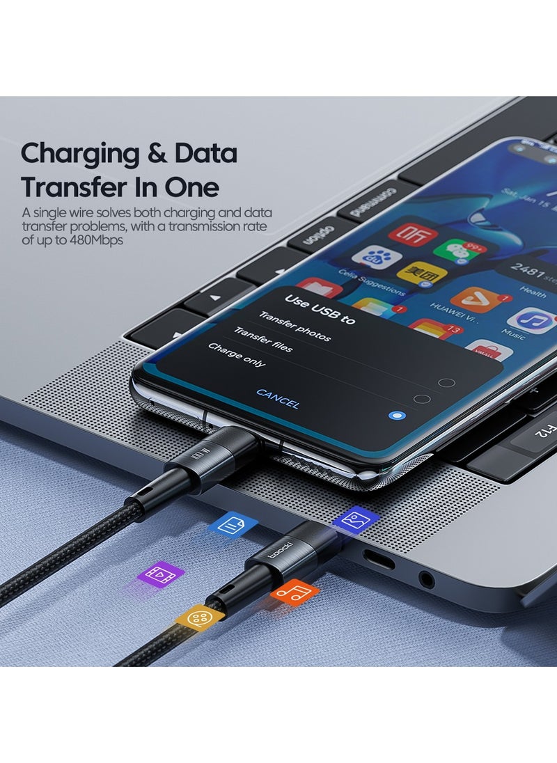 نوع C إلى C 1M Tpe 60W 100W Usbc كابل كابلات شحن سريعة متنقلة مع شريحة ذكية متوافقة مع جميع الهواتف المحمولة الرائدة  - Image 4