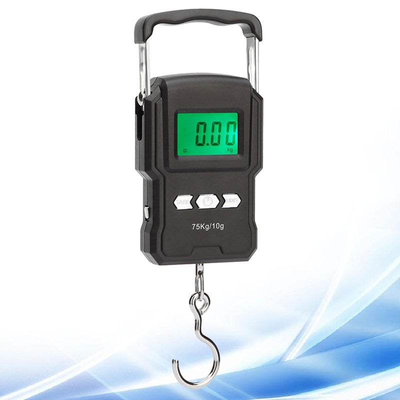 2pcs Luggage Scale 75kg/10g Digital LCD Display Suitcase Travel Handheld Weighing Hanging Scale Fishing Balance Weight (Black) - Image 4