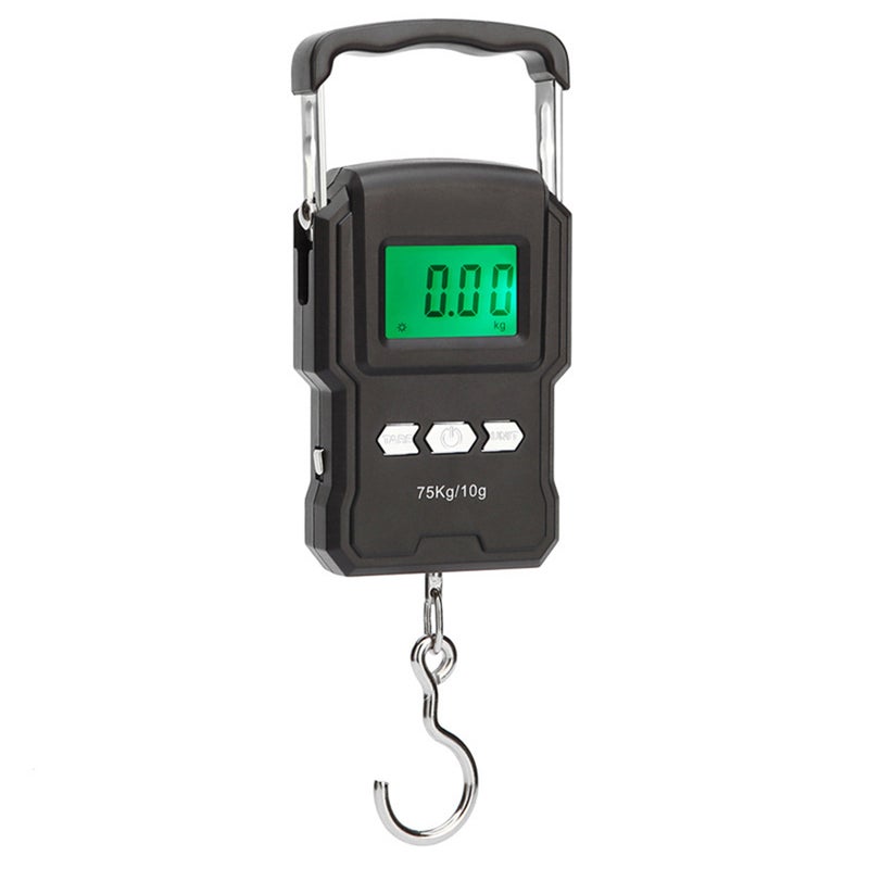 2pcs Luggage Scale 75kg/10g Digital LCD Display Suitcase Travel Handheld Weighing Hanging Scale Fishing Balance Weight (Black) - Image 2