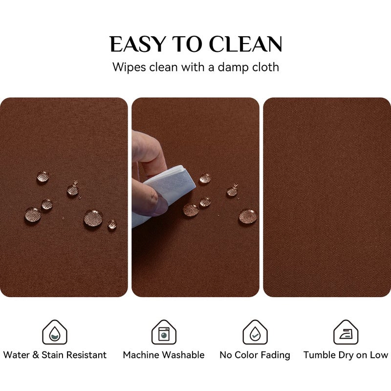 Softalker Rectangle Tablecloth  Waterproof & Stain Resistant Table Cloths Wrinkle Free Fabric Washable 210GSM Polyester Table Cover for Dining/Party/Outdoor - 60 x 84 inch Chocolate - Image 4