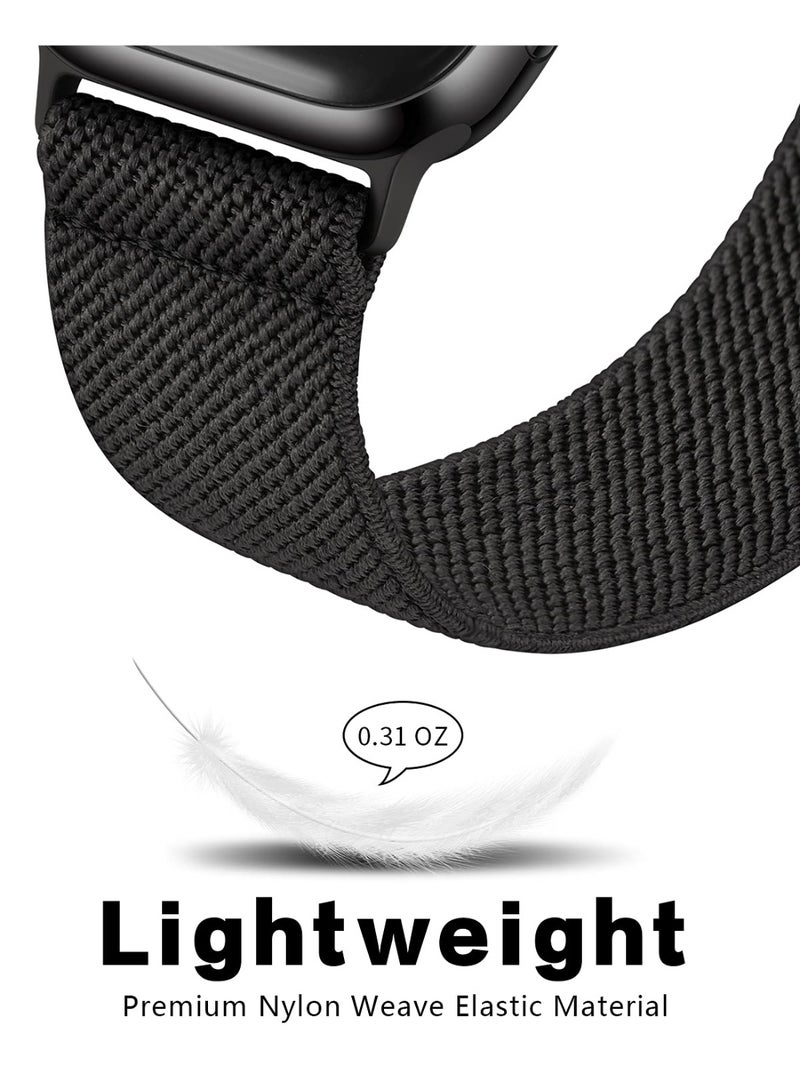 حزام نايلون مرن متوافق مع Apple Watch Ultra 3/2/1 سلسلة 10/9/8/7/6/5/4 ، For38mm ، 40mm ، 41mm قابل للتعديل المنسوجة حلقة رياضية مرنة ، حزام كتف قوي ، مناسب لـ Iwatch النساء والرجال (أسود ، 38/40/41/42mm) - Image 3