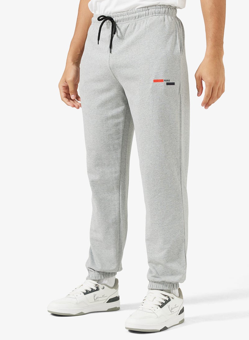 Seventy Five Basics Text Print Elastic Hem Joggers - Image 1