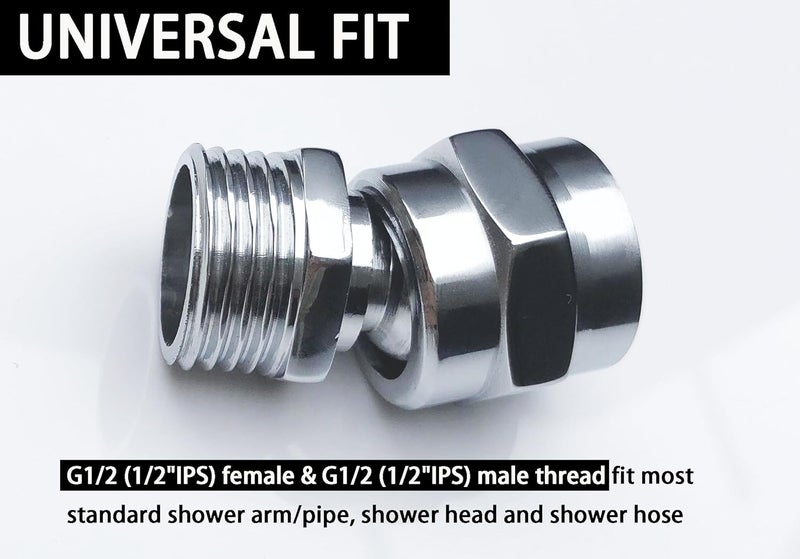 MISSMIN Shower head Swivel adapter,ball joint povit for overhead/handheld shower head,shower arm connection,polished Chrome - Image 5
