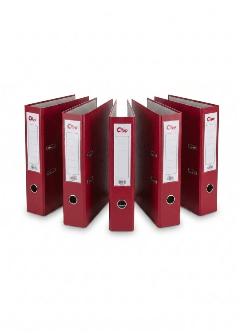 كليب 5 Pcs Clipp A4 Box File Organizer | Red - Image 1