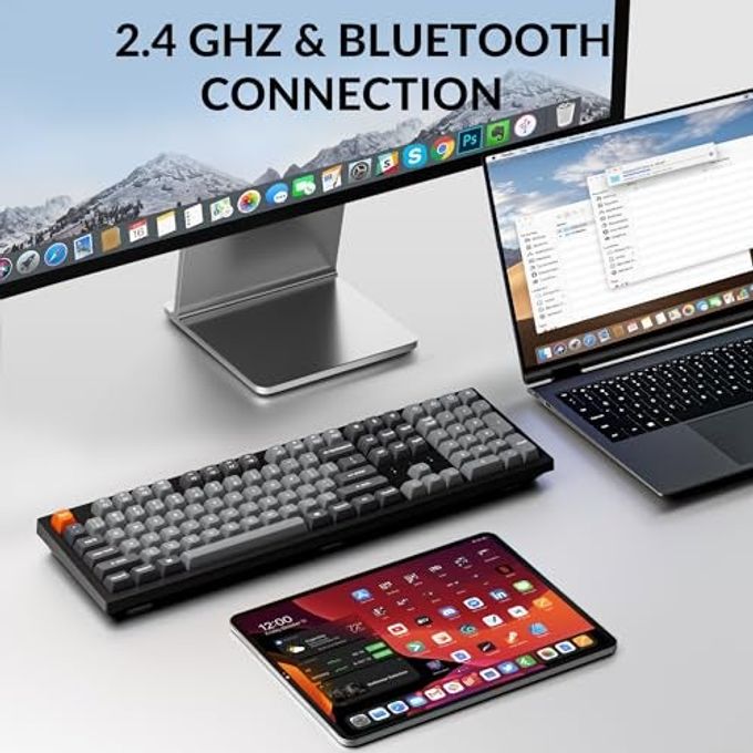 Keychron K10 Max Wireless Custom Mechanical Keyboard, Qmk 2.4 Ghz Bluetooth Full-Size With Hot-Swappable Keychron Super Red Switch Compatible With Mac Windows Linux (Rgb Backlit) - Image 3