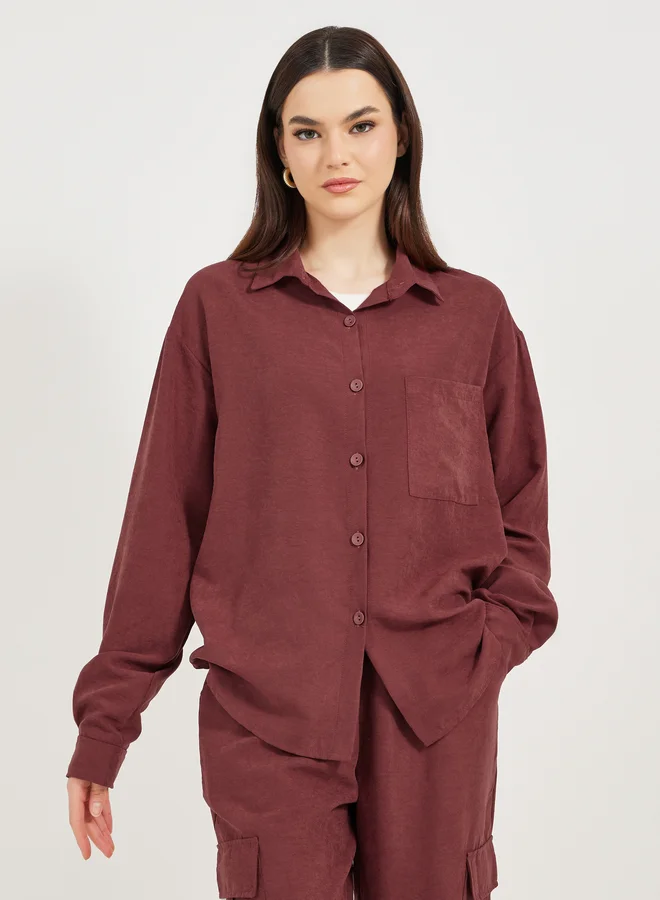 ستايلي Oversized Pocket Shirt and Cuffed Joggers Co-Ords