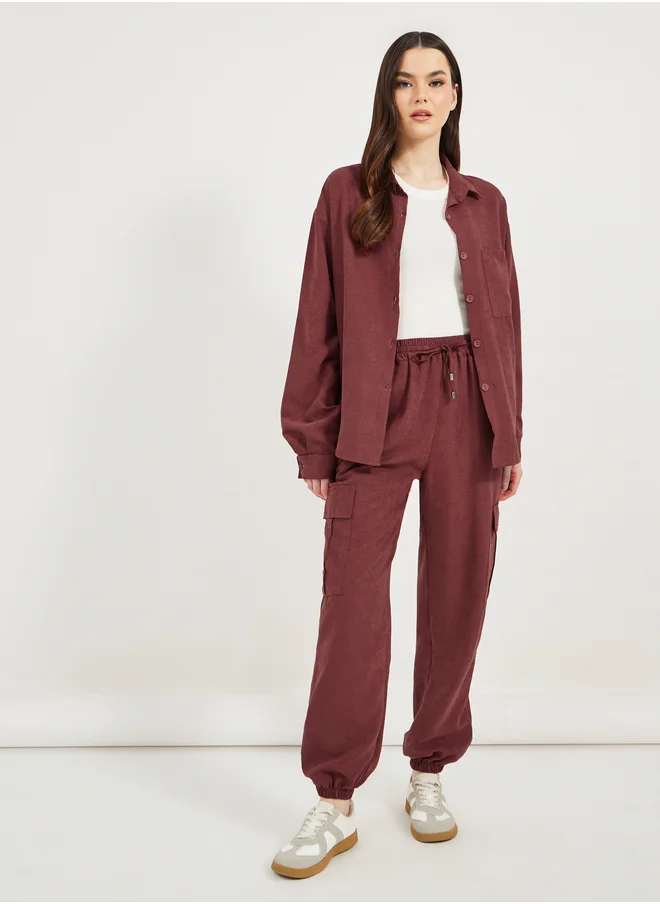Styli Oversized Pocket Shirt and Cuffed Joggers Co-Ords