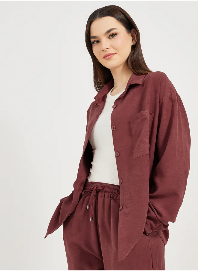 Styli Oversized Pocket Shirt and Cuffed Joggers Co-Ords