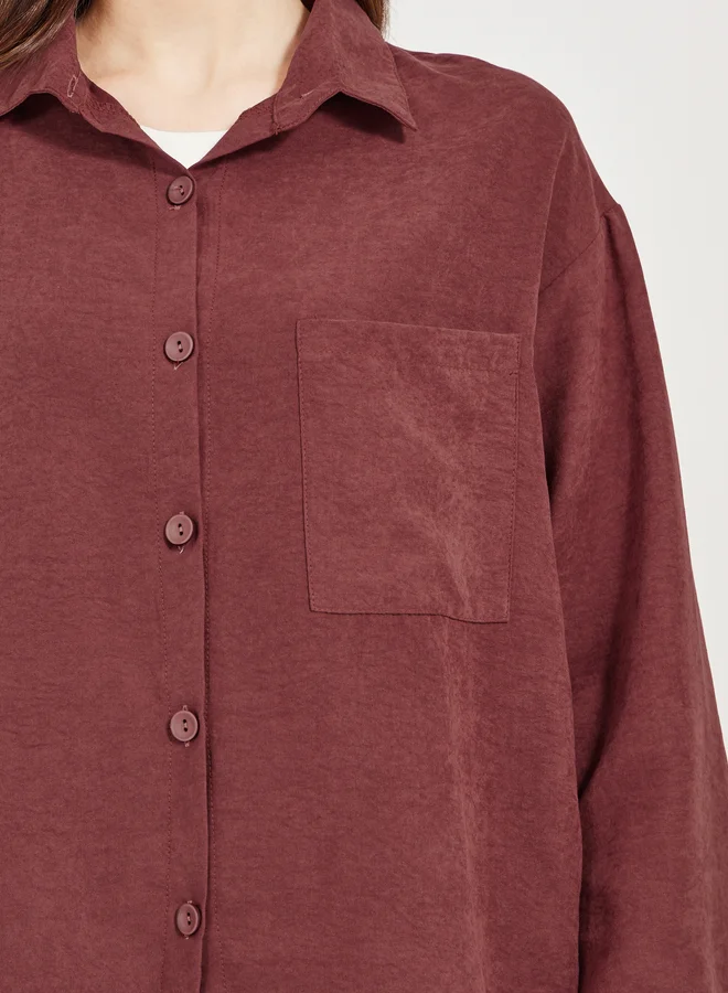 ستايلي Oversized Pocket Shirt and Cuffed Joggers Co-Ords