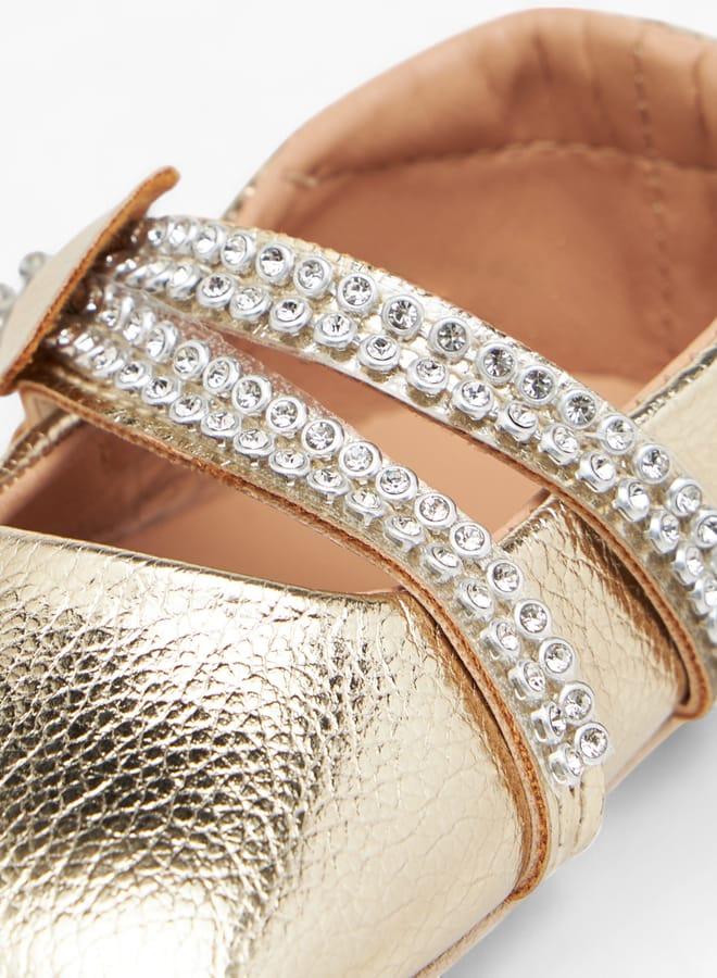 Barefeet Girls Embellished Booties with Hook and Loop Closure - Image 4