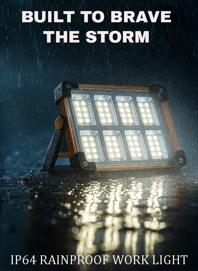 MODI Camping Solar Work Light Rechargeable 4800mAh – Portable LED Floodlight with USB Power Bank, 4 Lighting Modes, IP64 Waterproof – Outdoor Emergency Light for Hiking, Power Outage & Job Sites - Image 3