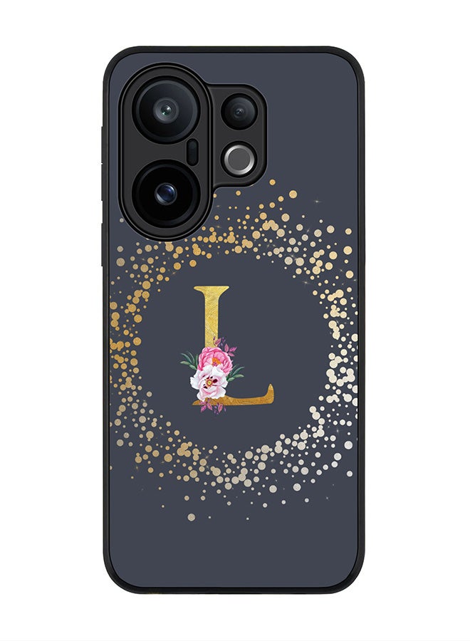 Stylizedd For vivo X200 FE / S30 Pro mini Case,Slim fit Camera Protection, Shockproof Thin Phone cover  - Custom Monogram Floral - L  (Grey )