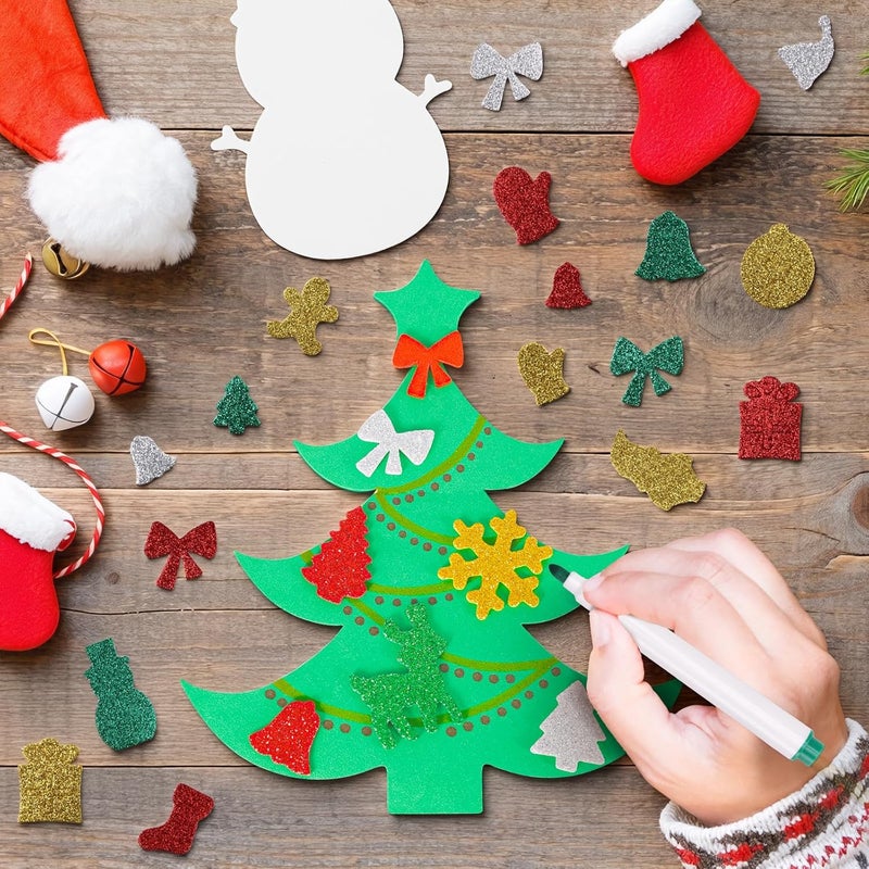 Max Fun Christmas Crafts for Kids Toddlers, 350Pcs Foam Ornaments DIY Christmas Arts and Crafts Kits Bulk Stickers Set, Xmas Tree Snowman Christmas Decorations Crafts Party Favors Supplies - Image 4