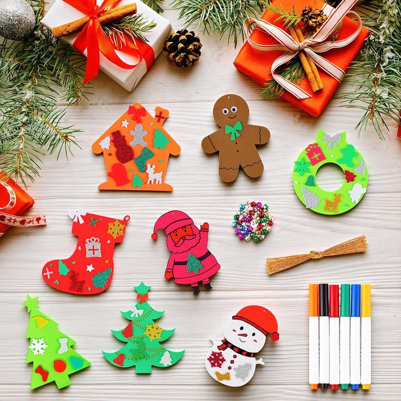 Max Fun Christmas Crafts for Kids Toddlers, 350Pcs Foam Ornaments DIY Christmas Arts and Crafts Kits Bulk Stickers Set, Xmas Tree Snowman Christmas Decorations Crafts Party Favors Supplies - Image 5