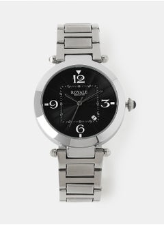 Royale Mega Round Shape Analog Wrist Watch RE104 B - 40mm - Silver  - Image 1