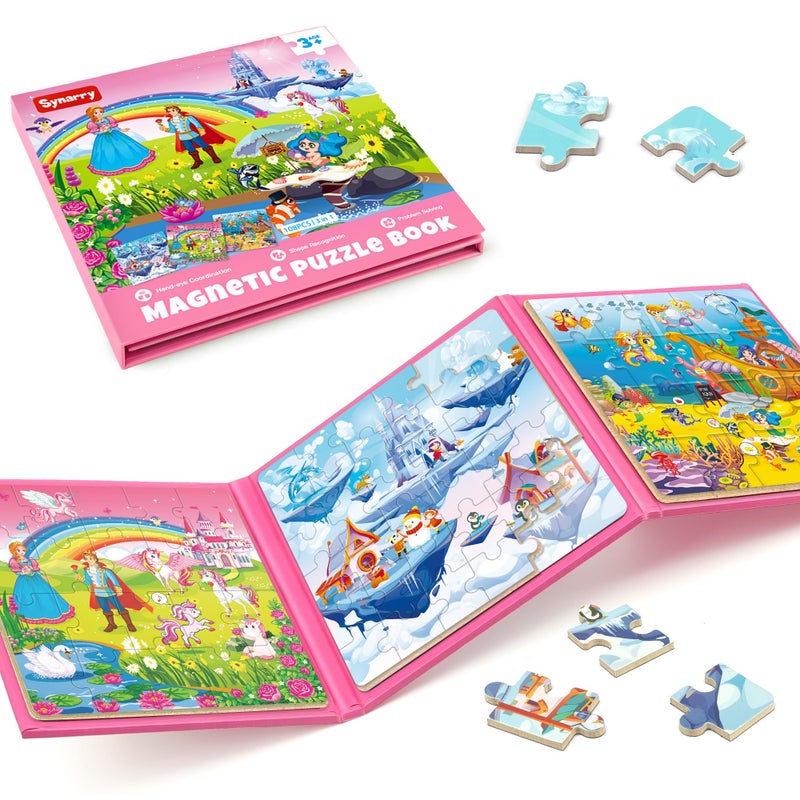 SYNARRY Unicorn Princess Mermaid Magnetic Puzzles for Toddlers 35 36 Pieces Travel Puzzles for Kids Ages 48 Easter Basket Stuffers Gifts for Kids Car Airplane Road Trip Activities Toys - Image 3