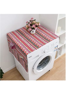 SYOSI Refrigerator Dust-Proof Cover, Cotton Washing Machine Waterproof Cover with Side Storage Bags, Multi-Purpose Top Covers, Universal Cover Cloth for Home and Kitchen (Red)  - Image 1