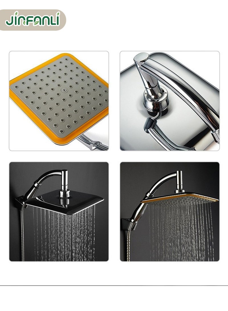 جين فان ل أنا مجموعة رأس دش مطري مربع الشكل، أنبوب تمديد، كروم، للحمام - 9 بوصات - Image 2