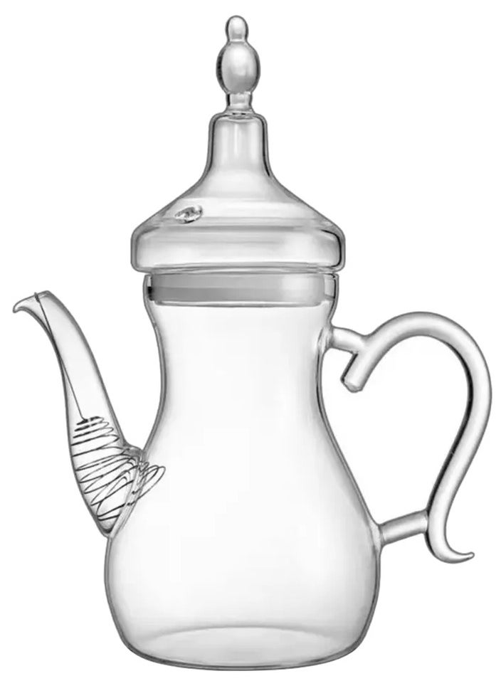 ماركة غير محددة - طقم دلة  و 6 فناجين قهوة زجاج مزدوج عالي الجودة - Image 1