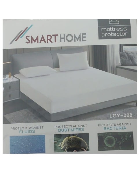 Excellent waterproof, soft and breathable mattress protector cover with tight elastic edges up to a height of 30 cm, large queen size, white cotton 120*200*30 cm