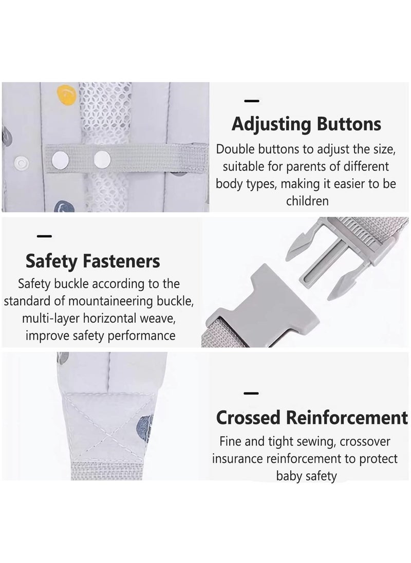 Ergonomic Baby Carrier for Infants and Toddlers, Adjustable Front and Back Holder, Comfortable and Simple Design for Boys and Girls (Grey) - A Perfect Helper for Moms.