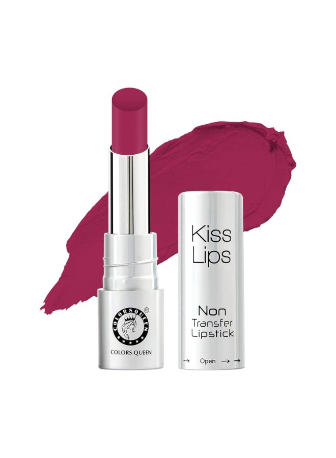 Colors Queen Kiss Lips Matte Lipstick 3g | Smudge Proof & Non Transfer | Creamy Matte Long Stay Lipstick for Women (07 - Fire Magenta) - Image 1