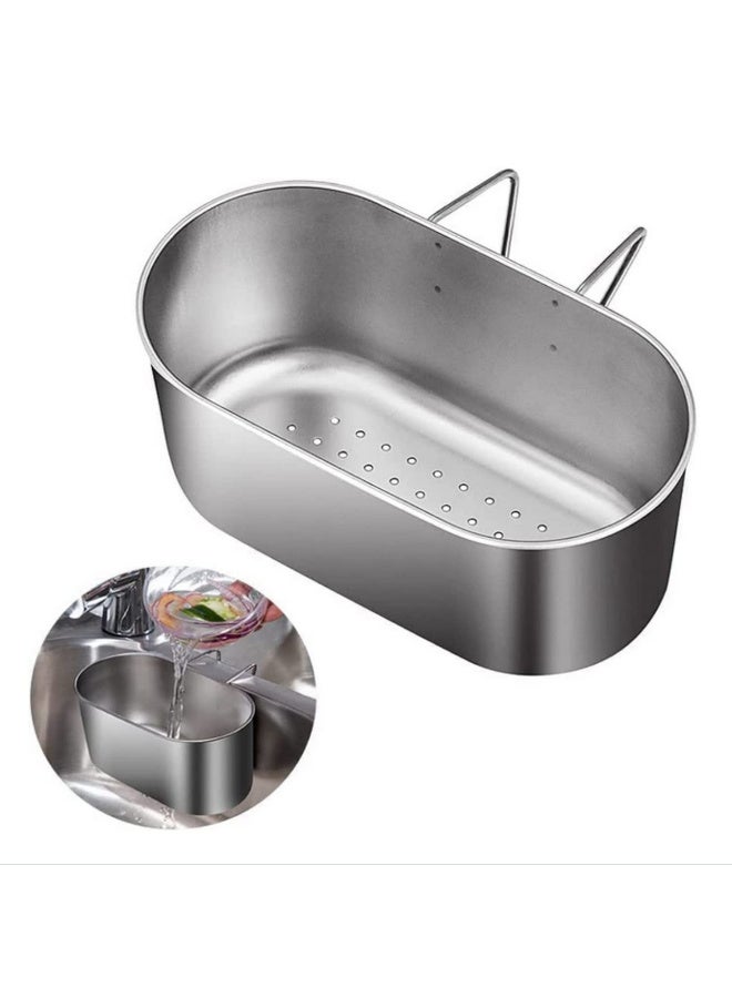1PCS Multifunctional Hanging Sink Strainer Colander Drain Basket Stainless Steel Sink Drain Strainer Basket for Filter Kitchen Waste and Wash Vegetables Fruits - Image 1