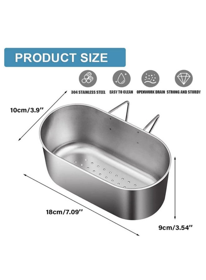 1PCS Multifunctional Hanging Sink Strainer Colander Drain Basket Stainless Steel Sink Drain Strainer Basket for Filter Kitchen Waste and Wash Vegetables Fruits - Image 2