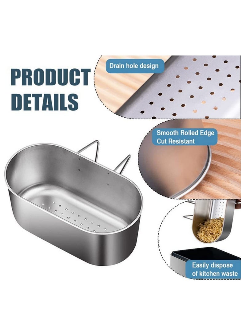 1PCS Multifunctional Hanging Sink Strainer Colander Drain Basket Stainless Steel Sink Drain Strainer Basket for Filter Kitchen Waste and Wash Vegetables Fruits - Image 3