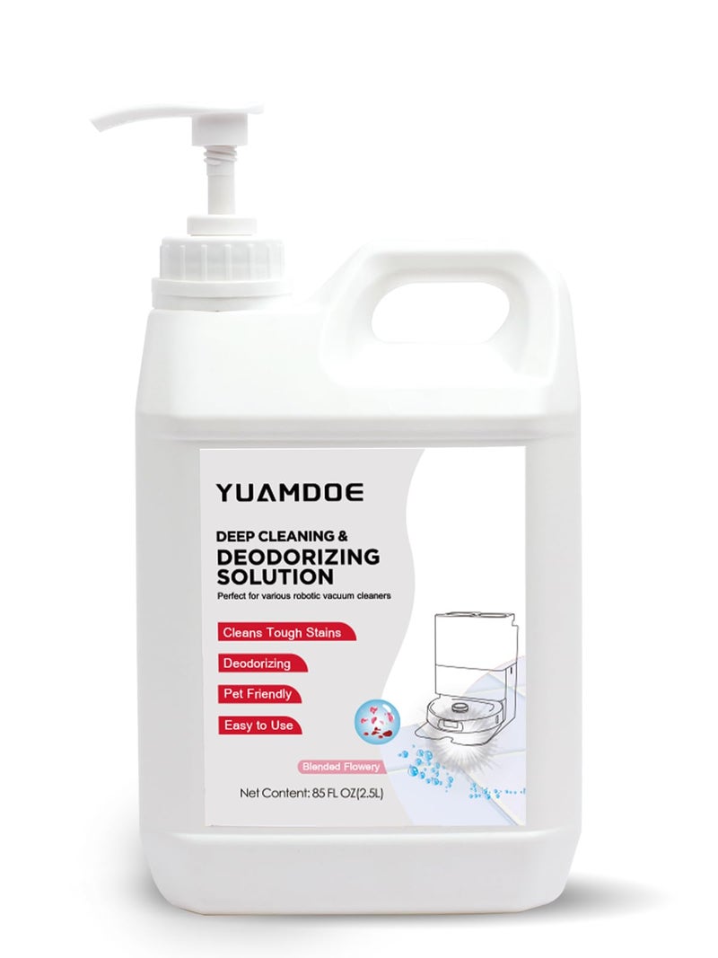 Yuamdoe Deep Cleaning & Deodorizing Solution, 85 FL OZ/2.5L, Designed for Roborock, Compatible with Saros Series, S8 Series, S7 Series, Q Revo Series,Q Series, Blended Flowery - Image 1
