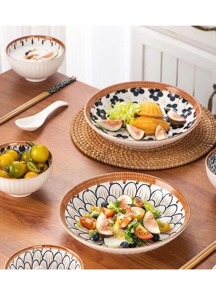 ROOMTONE Bowl and Plate Set, 4 Pieces Bowl with 2 Plates, Oriental Desgin Bowl Set, Ideal Gift - Image 2