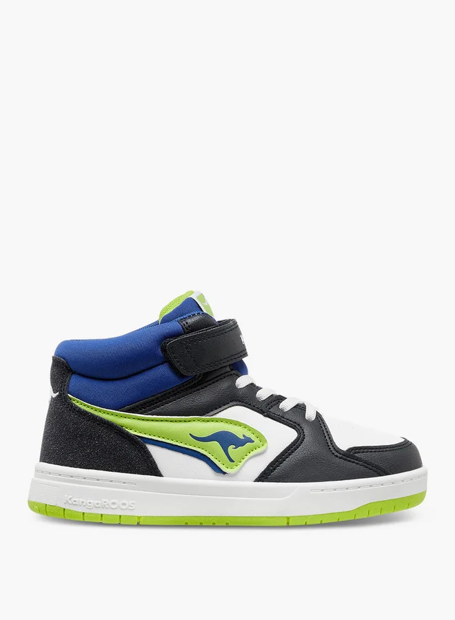 kangaROOS Boys' Panelled High Top Shoes with Hook and Loop Closure