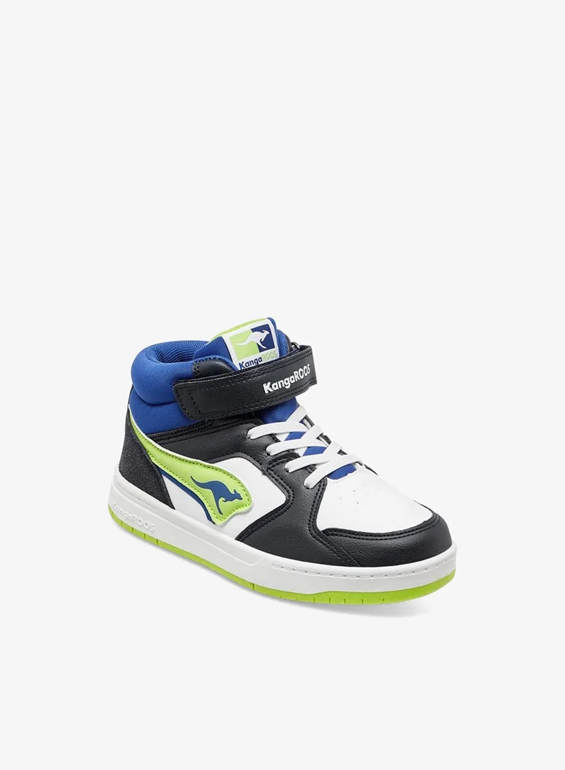 kangaROOS Boys' Panelled High Top Shoes with Hook and Loop Closure