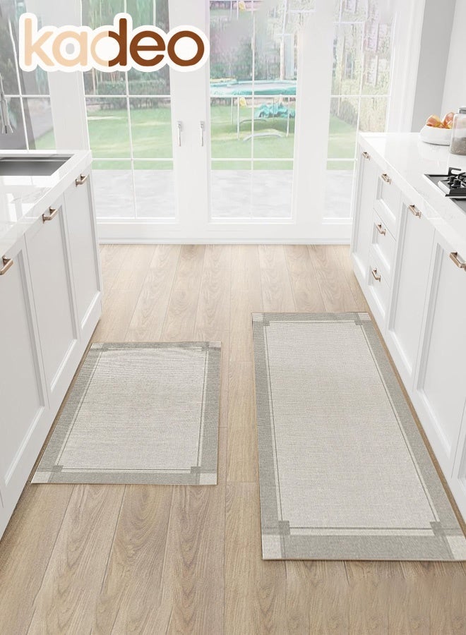 kadeo 2PCS Kitchen Mat Set, Cushioned Non Slip Rugs for Kitchen Floor, Absorbent Runner Comfort Standing Mats Washable for Kitchen, Office, Home - Image 5