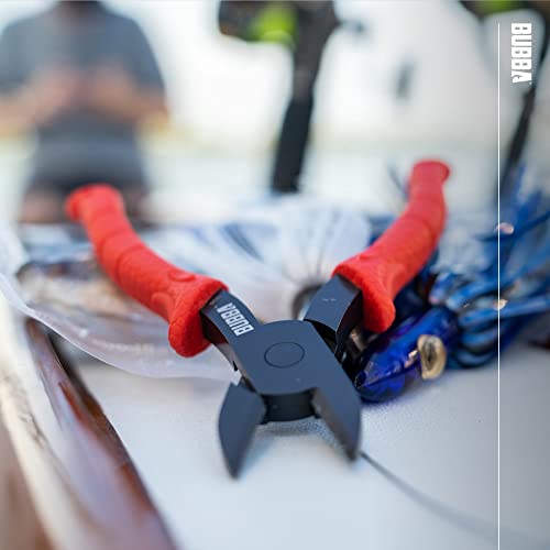 BUBBA 7" Wire Snips with Spring-Loaded Non-Slip Grip Handle for Cutting Wire, Leaders or Cable for Fishing Red - Image 2
