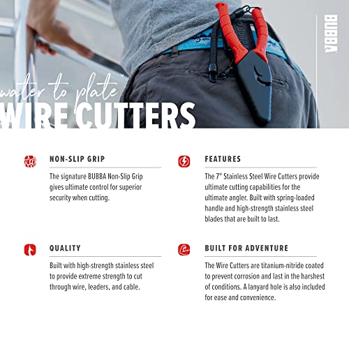 BUBBA 7" Wire Snips with Spring-Loaded Non-Slip Grip Handle for Cutting Wire, Leaders or Cable for Fishing Red - Image 4