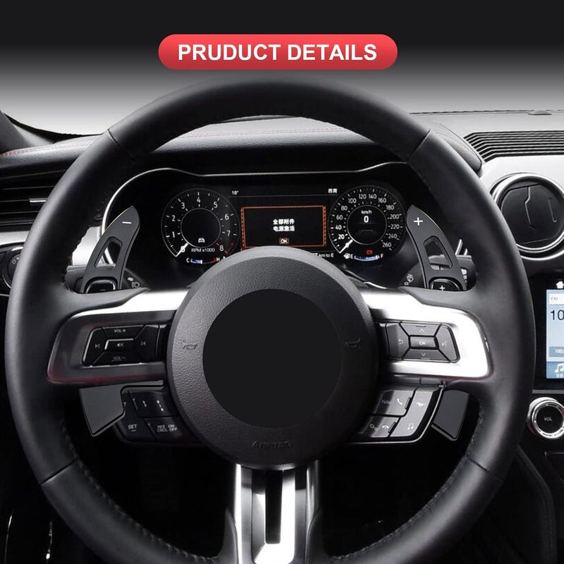 SK CUSTOM Steering Wheel Shift Paddle Shifter Extension Aluminum Alloy Trim Cover for Ford Mustang 2015-2021 - Image 3