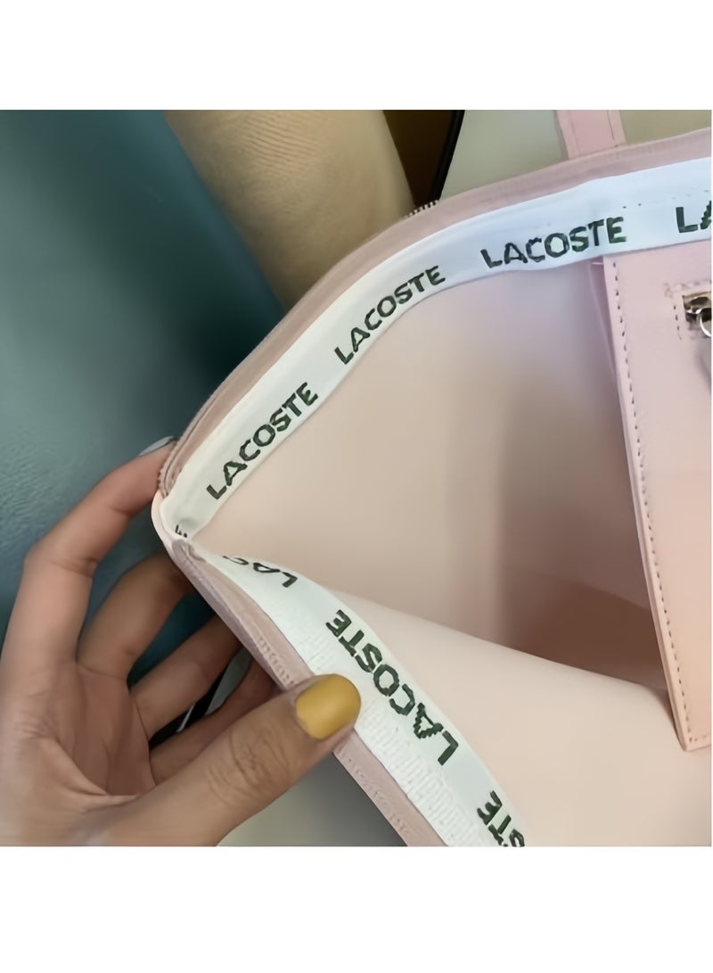 Lacoste Women's L12.12 Concept Fashion Versatile Large Capacity Zipper Handbag Single Shoulder Bag Tote Bag Camera Bag Large - Image 4