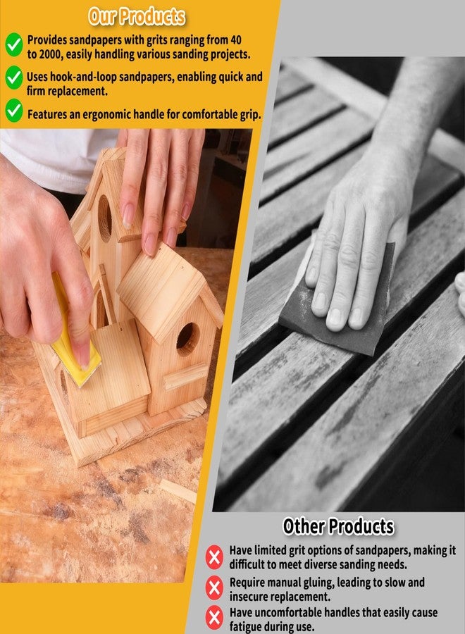 Shineboc 120 PCS Micro Sander Kit, Detail & Mini Hand Sanding Block, 40-2000 Grit Sandpaper Assortment for Wood, Crafts, Tight Spaces and DIY Projects - Image 5