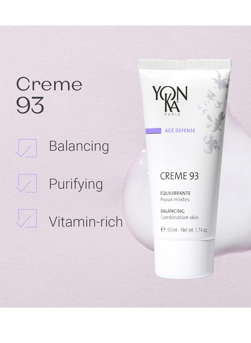 Yonka - Yon-Ka Creme 93 Mattifying Moisturizer (50ml) Balancing Facial Cream for Combination Skin, Balance Oily Complexion with Vitamins A,C and E, Paraben-Free - Image 1