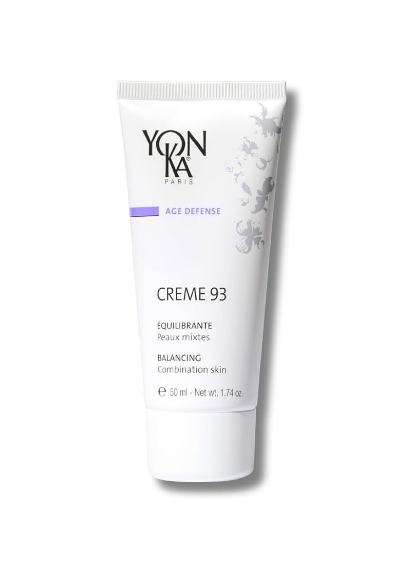 Yonka - Yon-Ka Creme 93 Mattifying Moisturizer (50ml) Balancing Facial Cream for Combination Skin, Balance Oily Complexion with Vitamins A,C and E, Paraben-Free - Image 1