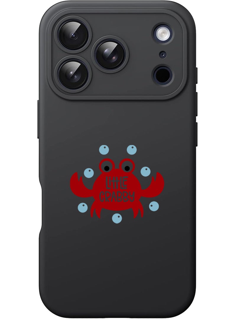 Theodor Protective Slim Fit Case Liquid Silicone Cover with Full Body Protection Anti-Scratch Shockproof Case For Apple iPhone 17 Pro (Black) Little crabby - Image 1