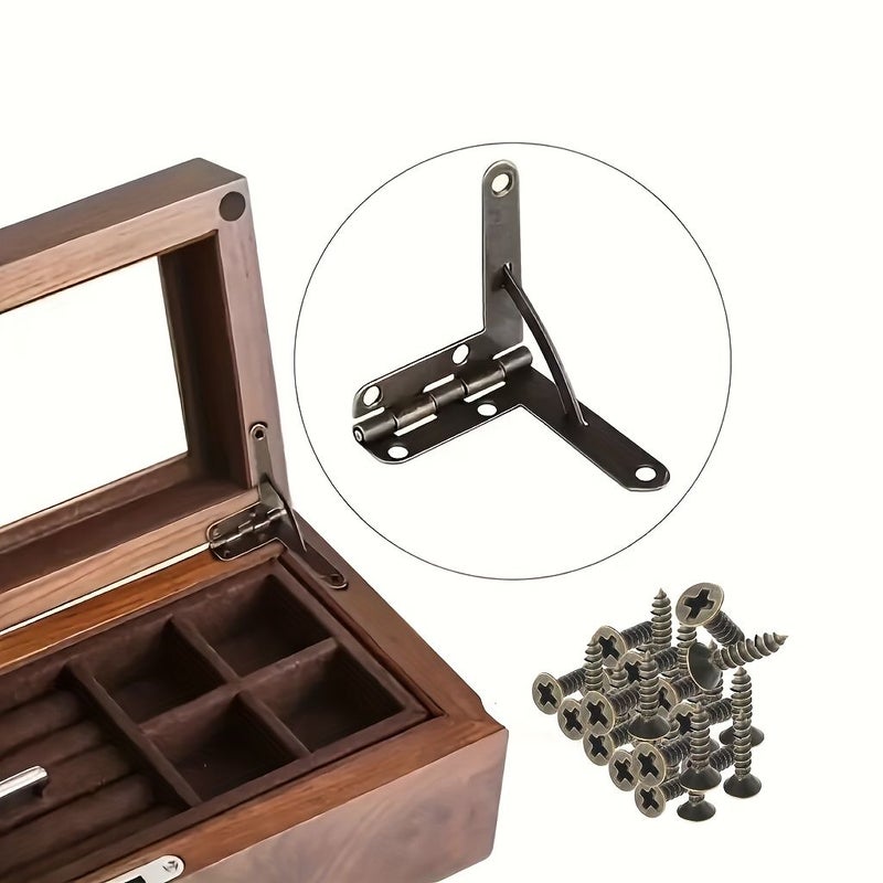 Bronze Self Closing Spring Hinges 84 Pieces With Screws For Boxes And Cabinets - Image 3