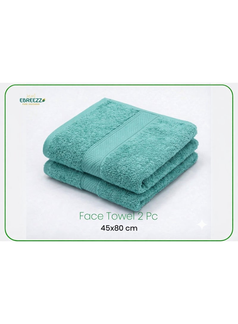 Ebreezz Premium Face Towel Set – 2 Pieces – Soft & Absorbent Cotton (45 × 80 cm) - Image 1
