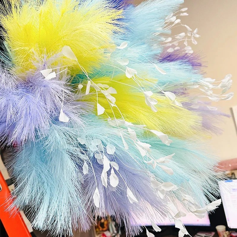Bluejw G125 New Year Wedding Pink Pampas Grass - Colorful Firework Dried Plants Decor, Auditorium Flower Arrangement, Artificial Feather Plumes - Image 2