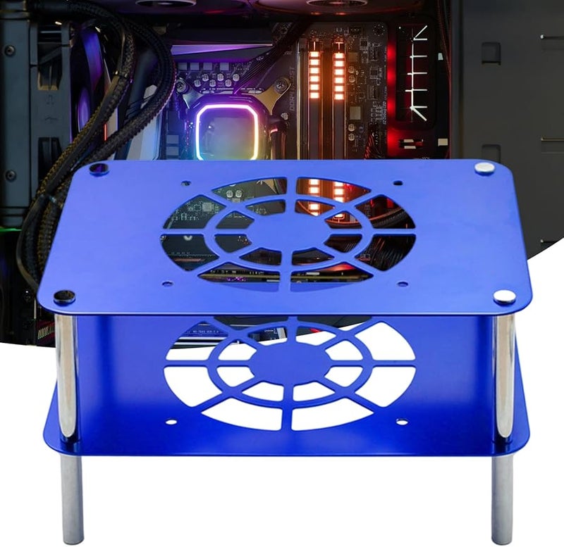 Two Tier Aluminum Router Cooling Rack Silver Efficient Heat Dissipation Silent Operation silver - Image 4